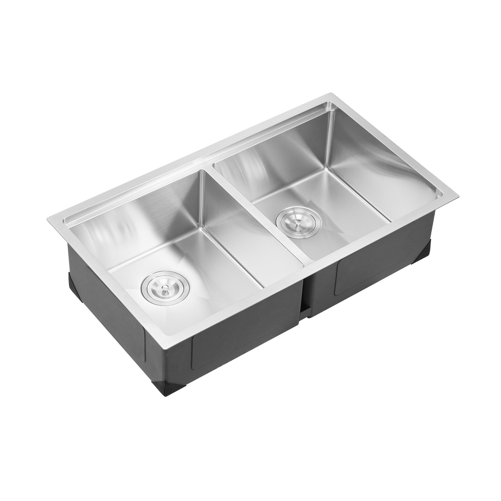 33" Kitchen Sink Undermount Double Bowl Drop-In Basin Stainless Steel Bar_voghion.com
